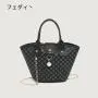 2024 New Ladies Printed Handbag Fashionable Tote Cross Border Bag with Single Strap and Chain Decoration Portable for Women