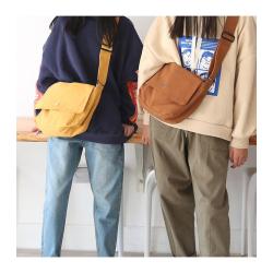 Autumn Winter New Japanese Korean Recycled Solid Color Shoulder Bag Literary Small Fresh Large Capacity Diagonal Canvas Bag