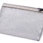 Fashion Nylon Silver Mesh Makeup Bag Ladies Cosmetic Bag Womens Travel Toiletry Pouch
