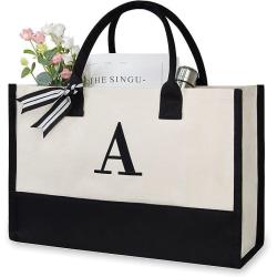 Customized logo and carrying gift for spot canvas tote bag large capacity shopping bag personalized design Letter Tote Packaging