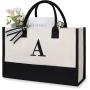 Customized logo and carrying gift for spot canvas tote bag large capacity shopping bag personalized design Letter Tote Packaging