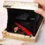 2024 New Rhinestone Chain Portable Messenger Small Square Purse Female Small Ladies Women Evening Bags