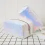 Wholesale Dazzling Color Laser PU Cosmetic Pouch Travel Portable Shiny Glitter Square Makeup Bag Waterproof