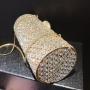 NEW Ladies Rhinestone Shoulder Sparkly Clutch Purse Luxury Evening Roll Crystal Bag