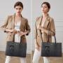 LOVEVOOK Women's PU Leather Tote Bag Large Capacity Laptop Tote Office Shoulder Handbag Vintage Briefcase Hand Bag for Women