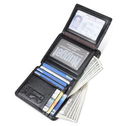 KBW330  Wholesale Genuine Leather Men Wallet Short Wallet Retro Multi-Card Wallet RFID Anti-theft Cowhide Money Clip