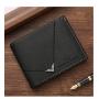 New men's wallet men's short wallet simple fashion multi-card space lychee grain horizontal splicing leather wallet