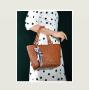 Vintage Summer Beach Woven Genuine Leather Real Cowhide Top Handle Tote Shoulder Bag Crossbody For Women