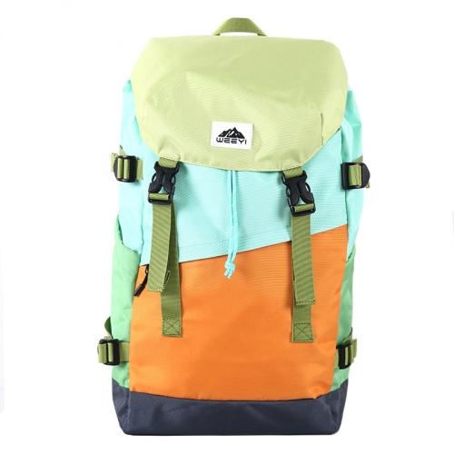 CHANGRONG Custom Casual color block recycled rpet polyester design backpack for Men