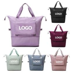 large capacity expandable waterproof dry/wet separation storage shoulder sports overnight tote foldable travel bag