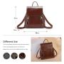 Realer Backpacks Women's vintage backpack 2021 new leather ladies bag pack fashion waxy cow genuine leather school bag for women