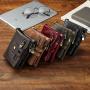 Anti Theft Men Card Holder Wallet Double Zipper luxury Mens Bags Cowhide Multifunctional Cartera De Hombre