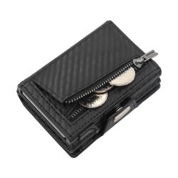 2023 customized metal card holder leather card case smart rfid aluminum card holder wallet