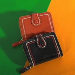 ZR266 Simple Wallet Women's Short Retro Hong Kong Style Versatile Multi Card Zipper Change Card Bag One Piece Bag