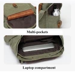 Wholesale waxed canvas waterproof travel computer bags High Quality Large Retro Leather outdoor sports Fashion travel Backpack