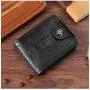 European American Tide Brand Men's Short Wallet Personalized Dual-Fold Buckle Multi-Card Holder Open Silver Bag Waterproof