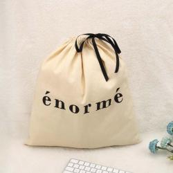 Super Soild Recyclable Cotton Twill Dust Bag For Handbag Packing Natural Custom Logo Printed Cotton Dust Shopping Shoe Pouch
