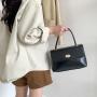 Korea Trend Crossbody Bags Glossy Leather Briefcase Young Trend Lock Flap Handbag Girls