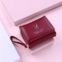 Women'S Pu Leather Short Deer Horn Wallet Mini Zipper Wallet Cartoon Three Fold Buckle Card Bag Women Bags Designer
