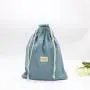 Custom Label Gauze Cotton Drawstring Bag For Shoe Large Soft Lining Velvet Cotton Gauze DustJewelry  Pouch