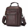XL288 First Layer Cowhide Genuine Leather Men's Shoulder Bag Multi-layer Large Capacity Handbag Wear-resistant Durable Bag