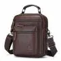 XL288 First Layer Cowhide Genuine Leather Men's Shoulder Bag Multi-layer Large Capacity Handbag Wear-resistant Durable Bag