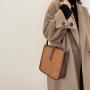 PU Leather Women's Messenger Bag 2024 New Design Bucket Bag Trendy and Fashionable Wide Strap Shoulder Single Crossbody Bag