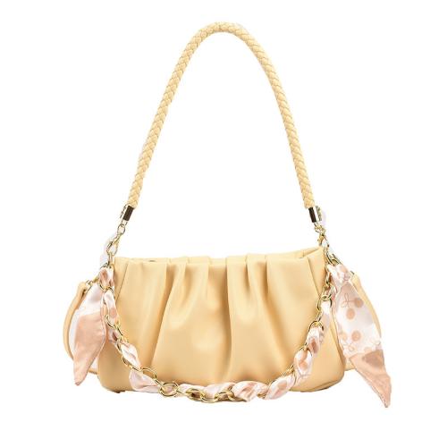 Small Design New Style Europe America Fashion Woman's Bag  Summer Chain Pu Leather Underarm Bag Popular High Sense Pleated Bag