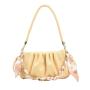 Small Design New Style Europe America Fashion Woman's Bag  Summer Chain Pu Leather Underarm Bag Popular High Sense Pleated Bag