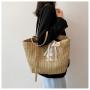 Handmade Summer Beach Straw Tote Bag for Beach Travel