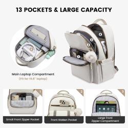 LOVEVOOK Cute School Backpack Purse for Teen Girls College Student Bags Fit 15.6 Inch Laptop Bookbag Waterproof Travel Backpack
