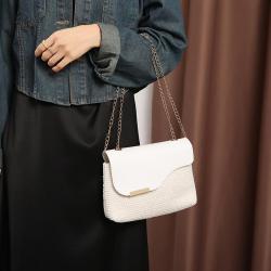 Weaving Straw Bags Pu Leather Wholesale 2024 Women's Shoulder Bags Casual Hundreds Crossbody Bags for Women