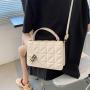 New retro solid color small bag 2024 summer fashion embossed crossbody bag diamond simple handbag women's shoulder messenger bag