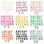 Keymay 5.5/6.2cm 11 Color A-Z Gold Border Glitter Chenille White Letters Patches Self-Adhesive English Alphabet For Cosmetic Bag