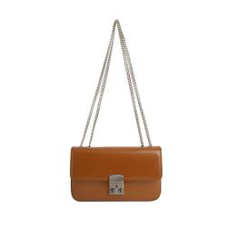 High Quality Shoulder Bag Custom logo PU Leather Message Ladies Bag Luxury Metal Chain Cross Body Bag