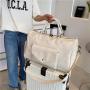 custom logo big bags for women traveling white pu leather hand carry travel sports gym bags bolsos deportivos