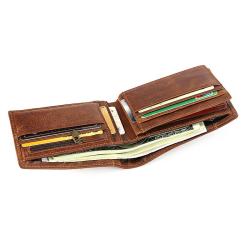 High Quality Short Leather Wallets For Men Trifold Wallet Credit Card Slots Holder Bag Cash Clip Genuine Leather Wallets For man