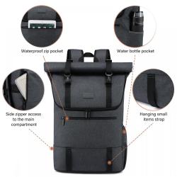 LOVEVOOK Large Capacity Waterproof Laptop Rucksack Daypack Oxford School Work Travel Laptop Backpack Rolltop Backpack Unisex