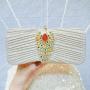 New Clutch Bag Small Banquet Party Shoulder Crossbody  Bags Peacock pattern Women's Dress Dinner Bag