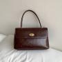 Korea Trend Crossbody Bags Glossy Leather Briefcase Young Trend Lock Flap Handbag Girls