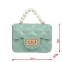 2023 New Fashion Litter Girl single chain handbags shoulder bag  pearls kid Candy PVC candy Jelly kids bags for girls