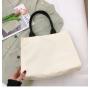 2024 New Design College Student Shoulder Bag Leisure Smiling Face Letter Print Large Capacity Canvas Tote Bag