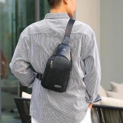 China Wholesale Large Purse Sling Cross Body Waterproof Pu Fabric Casual Phone Crossbody Shoulder Chest Men Messenger Bag