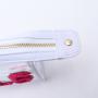 keymay Custom Embroidery Chenille Letters PVC Zipper Pouch Custom Logo Transparent Toiletry Makeup Bag Clear Cosmetic Bag