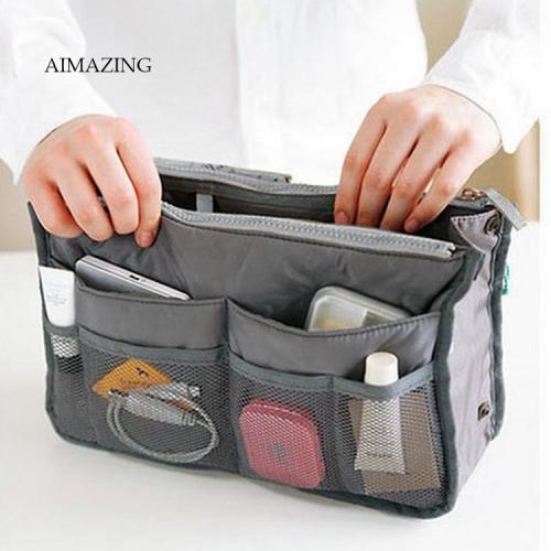 Travel Cosmetic Organizer Bag Multi-functional bag with multiple Mesh Pockets Built into The Bag and Zippered Pockets