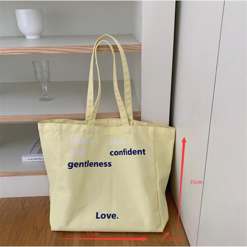 Hot Selling Casual Fashion Custom Letter Printed Women Handbags Wholesale Large Capacity Ladies Canvas Handbags