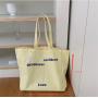 Hot Selling Casual Fashion Custom Letter Printed Women Handbags Wholesale Large Capacity Ladies Canvas Handbags