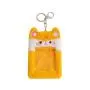 2023 Fashion Cute Kpop Custom Design Clear PVC Window Plush Embroidery Frog Photo Card Holder With Keychain