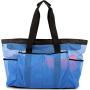 XL317 Large Picnic Bag Toy Storage Bag Travel Handbag Mesh Zipper Beach Tote Bag With Handy Side Pockets