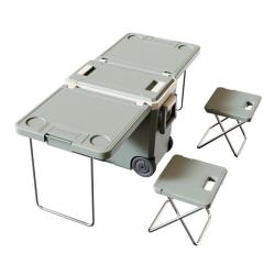 32L Multi-functional picnic ice insulated cooler box with handle and wheels and table and chairs